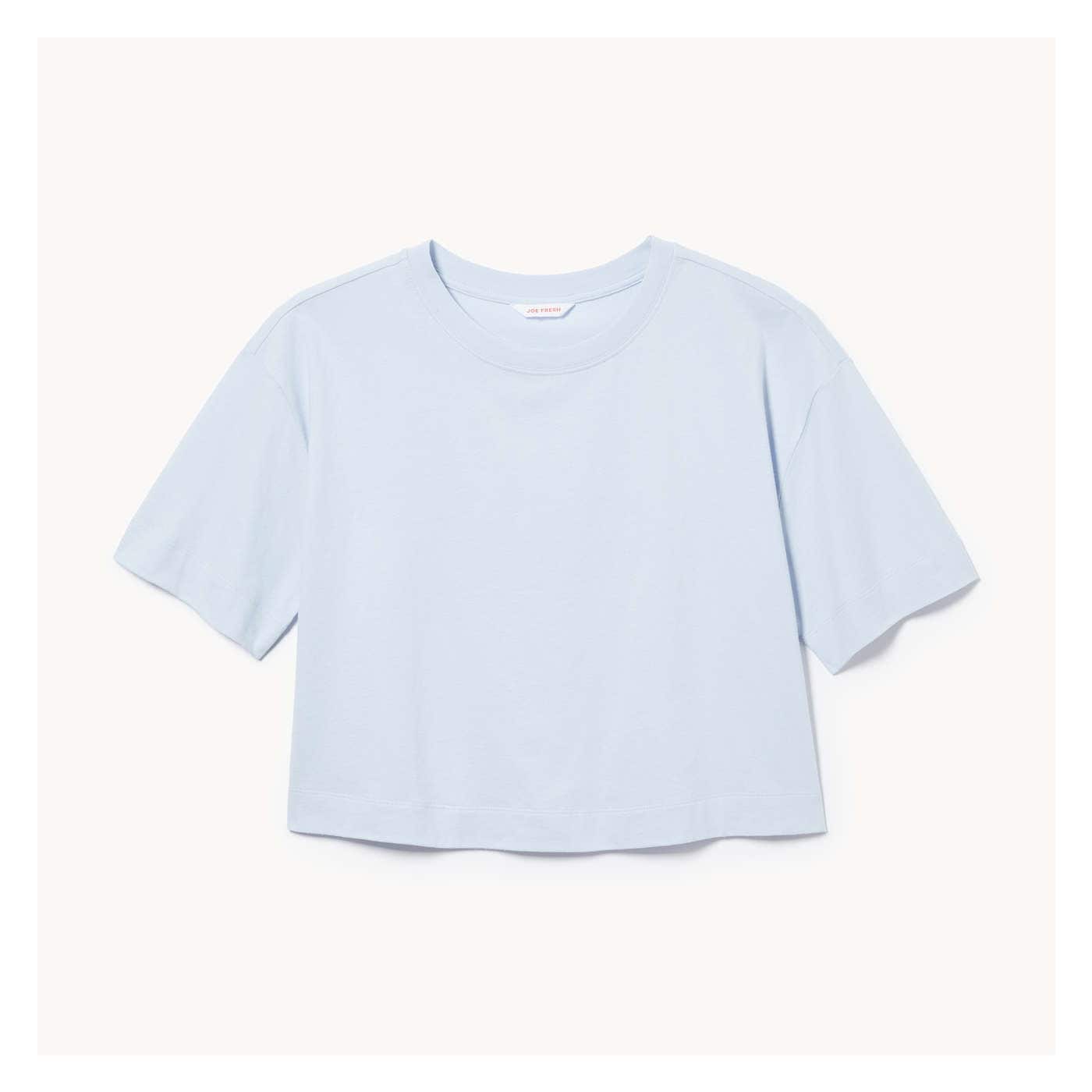 Women+ Crop Boxy Fit T-Shirt in Powder Blue from Joe Fresh